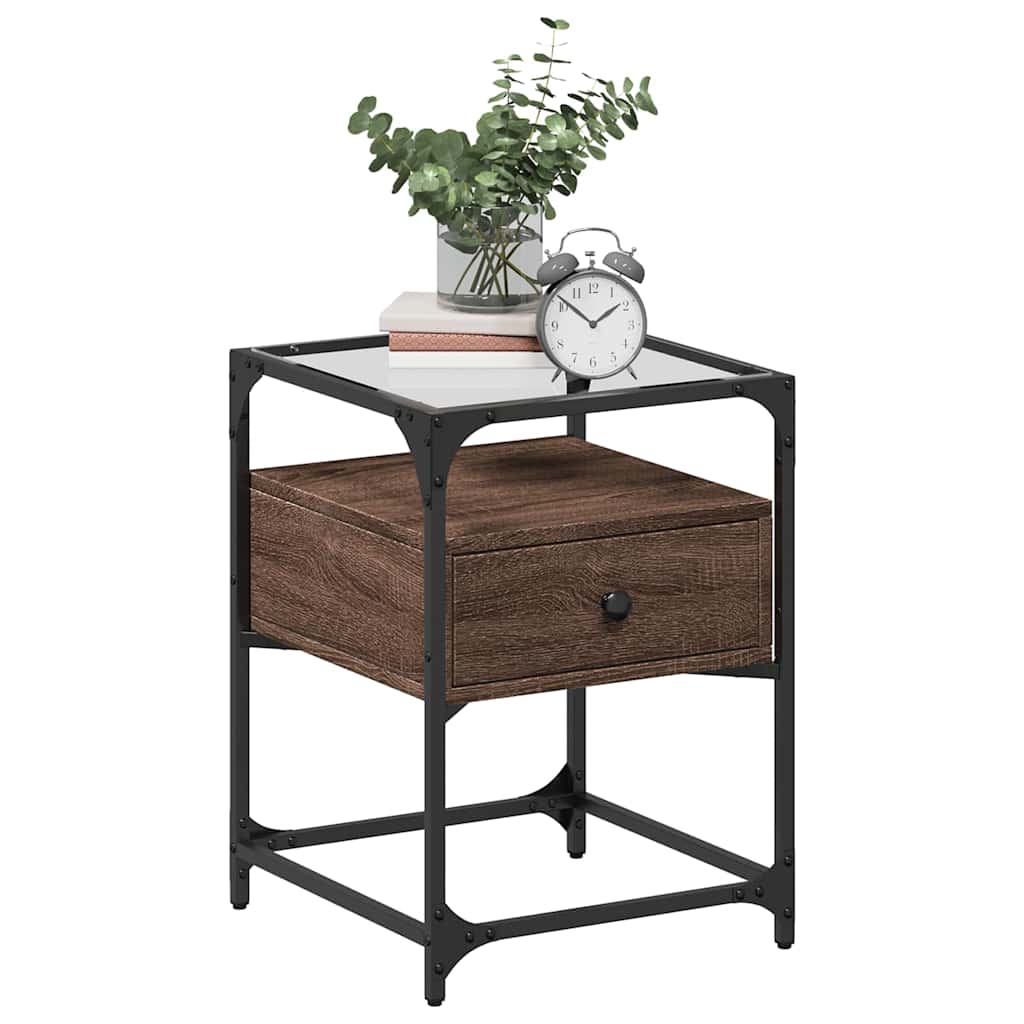 vidaXL Bedside Cabinet Brown Oak 40x40x55 cm Engineered Wood