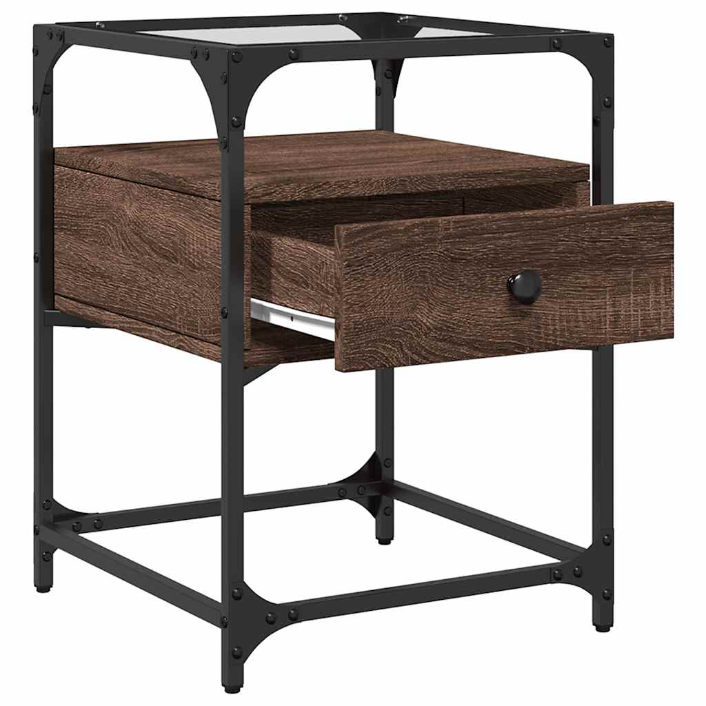 vidaXL Bedside Cabinet Brown Oak 40x40x55 cm Engineered Wood