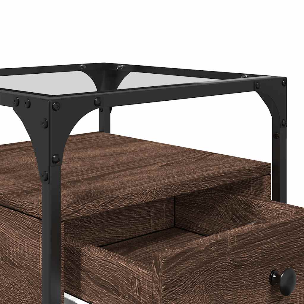 vidaXL Bedside Cabinet Brown Oak 40x40x55 cm Engineered Wood