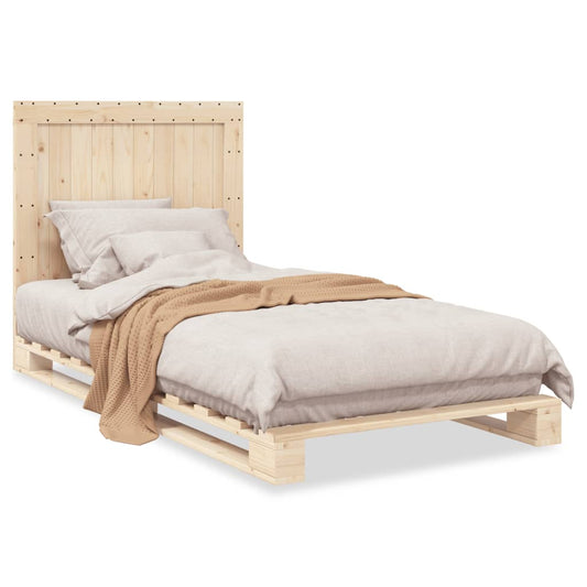 vidaXL Bed Frame | Natural Pine | Solid Wood | Single | Durable | Rectangular