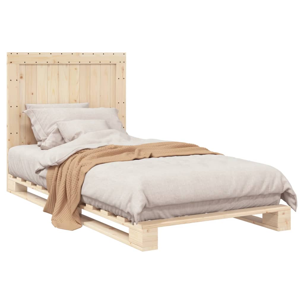 vidaXL Bed Frame | Natural Pine | Solid Wood | Single | Durable | Rectangular