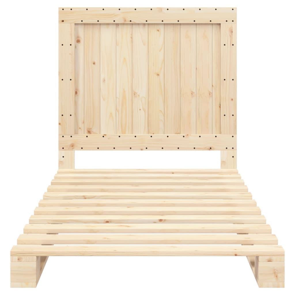vidaXL Bed Frame | Natural Pine | Solid Wood | Single | Durable | Rectangular