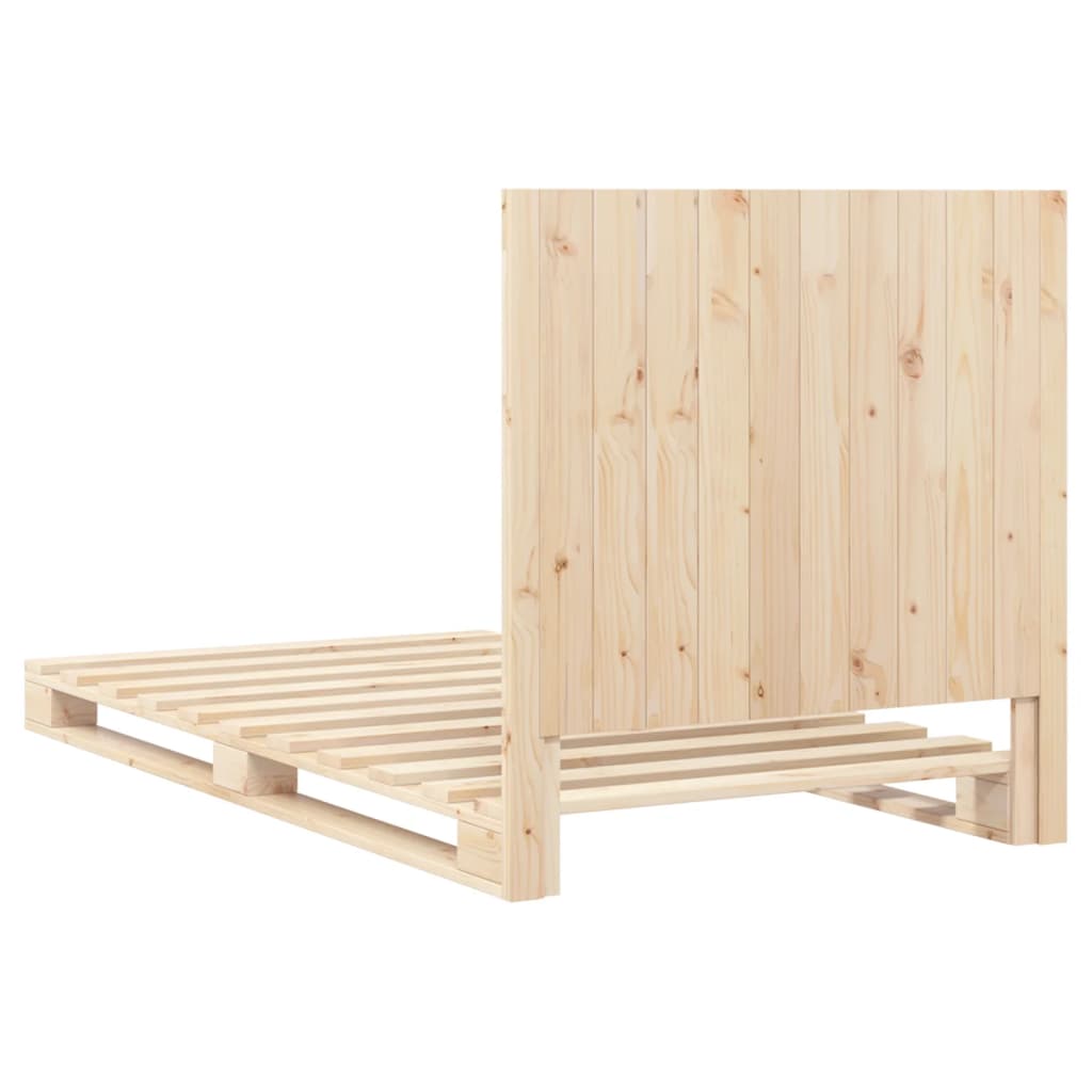 vidaXL Bed Frame | Natural Pine | Solid Wood | Single | Durable | Rectangular