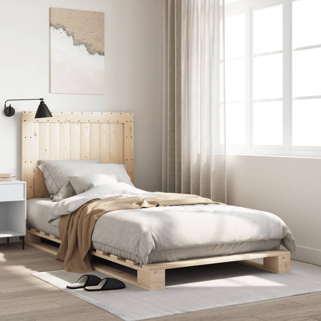 vidaXL Bed Frame | Natural Pine | Solid Wood | Single | Durable | Rectangular