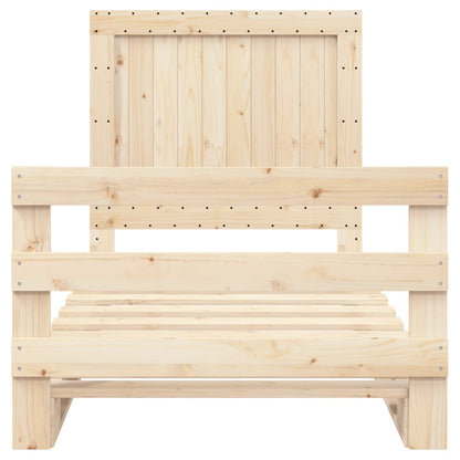 vidaXL Bed Frame without Mattress with Headboard 100x200 cm Solid Wood