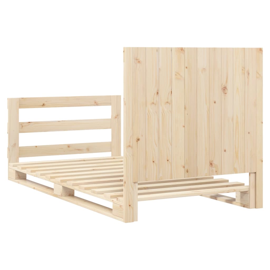 vidaXL Bed Frame without Mattress with Headboard 100x200 cm Solid Wood