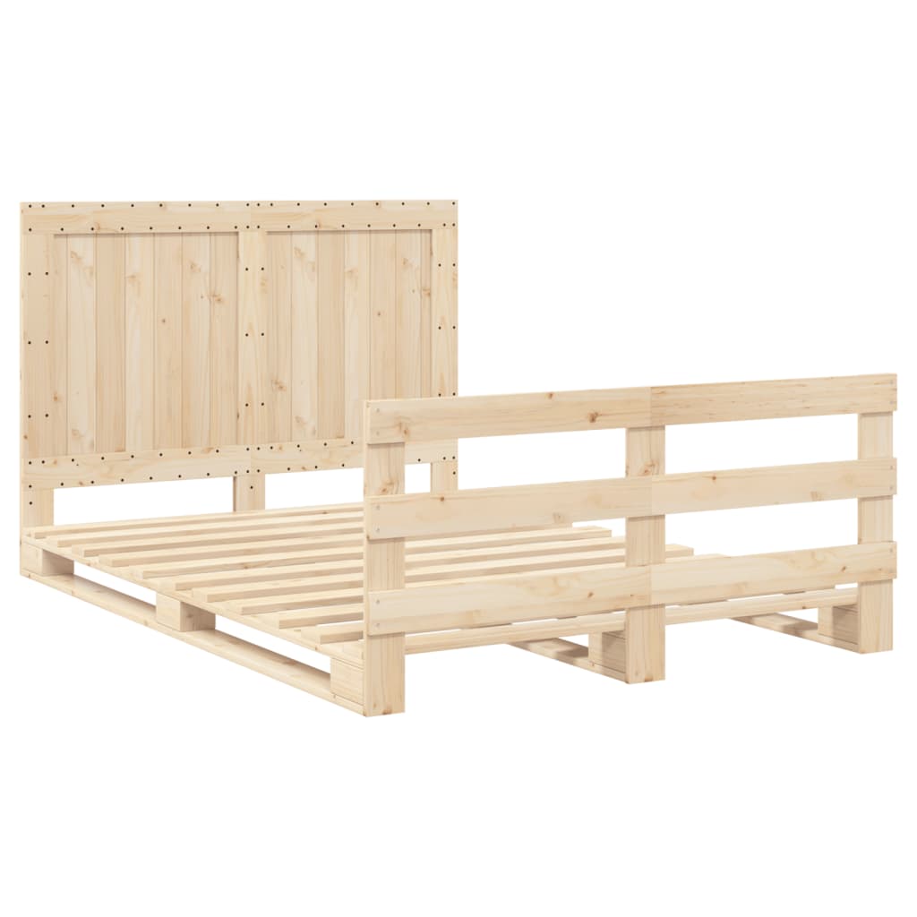 vidaXL Bed Frame without Mattress with Headboard 140x200 cm Solid Wood