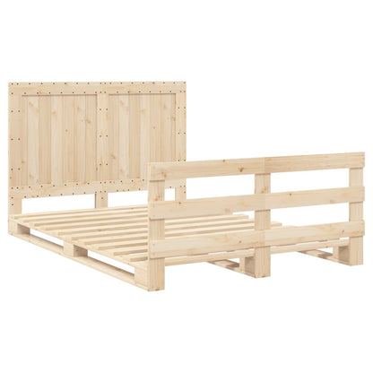 vidaXL Bed Frame without Mattress with Headboard 140x200 cm Solid Wood