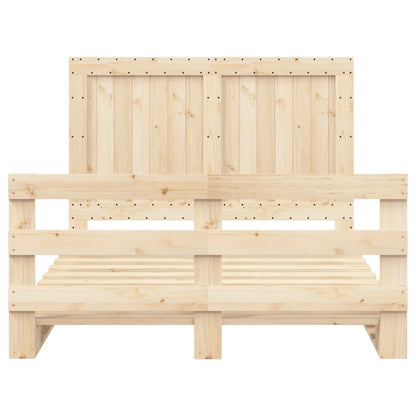 vidaXL Bed Frame without Mattress with Headboard 140x200 cm Solid Wood