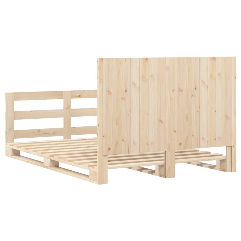 vidaXL Bed Frame without Mattress with Headboard 140x200 cm Solid Wood