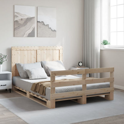 vidaXL Bed Frame without Mattress with Headboard 140x200 cm Solid Wood