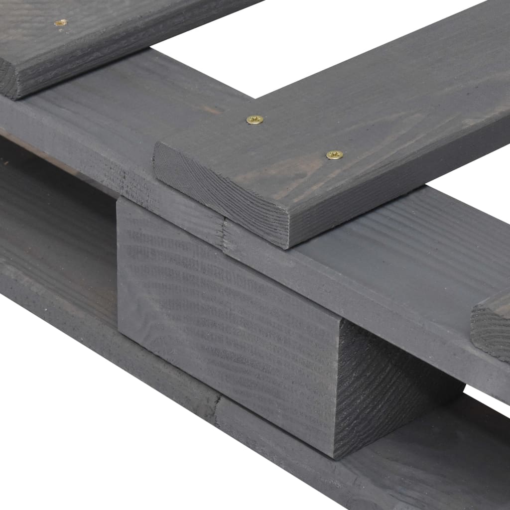 vidaXL Bed Frame without Mattress  Grey 90x200 cm Solid Wood Pine