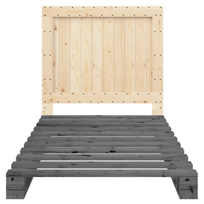 vidaXL Bed Frame without Mattress  Grey 100x200 cm Solid Wood Pine