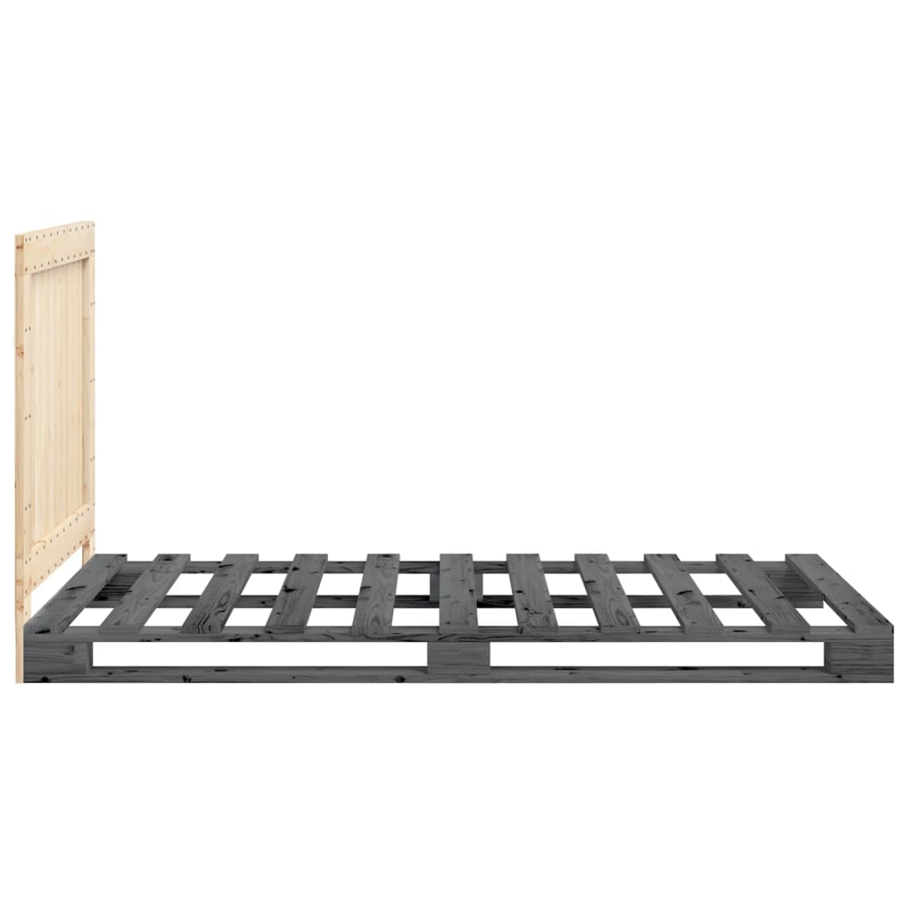 vidaXL Bed Frame without Mattress  Grey 100x200 cm Solid Wood Pine