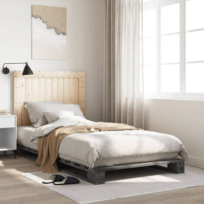 vidaXL Bed Frame without Mattress  Grey 100x200 cm Solid Wood Pine
