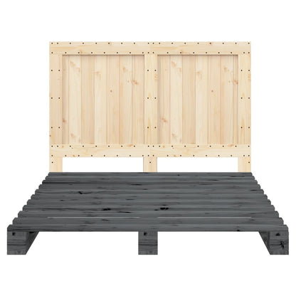 vidaXL Bed Frame | Grey | Solid pinewood | 140 x 200 cm | Bed Frame