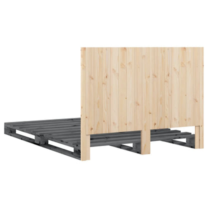 vidaXL Bed Frame | Grey | Solid pinewood | 140 x 200 cm | Bed Frame