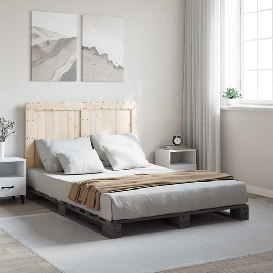 vidaXL Bed Frame | Grey | Solid pinewood | 140 x 200 cm | Bed Frame