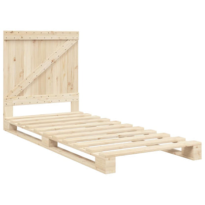 vidaXL Bed Frame | Natural Wood | Solid pinewood | Single | Durable | Bed Frame