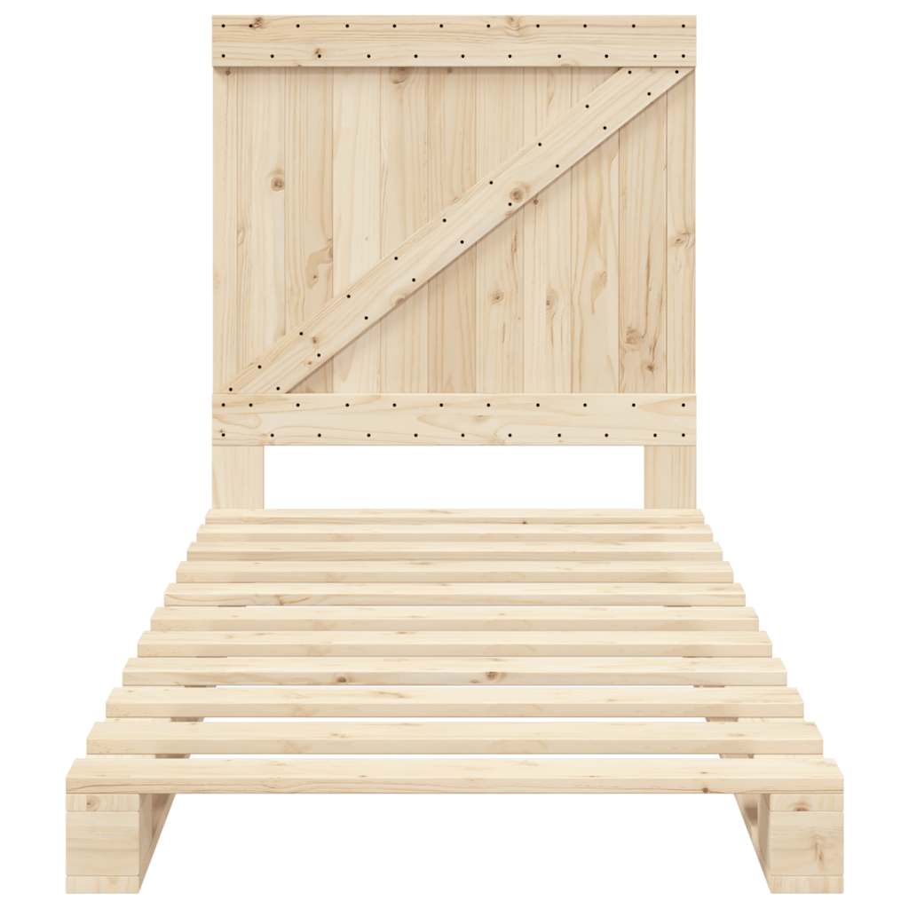 vidaXL Bed Frame | Natural Wood | Solid pinewood | Single | Durable | Bed Frame