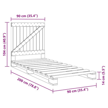 vidaXL Bed Frame | Natural Wood | Solid pinewood | Single | Durable | Bed Frame
