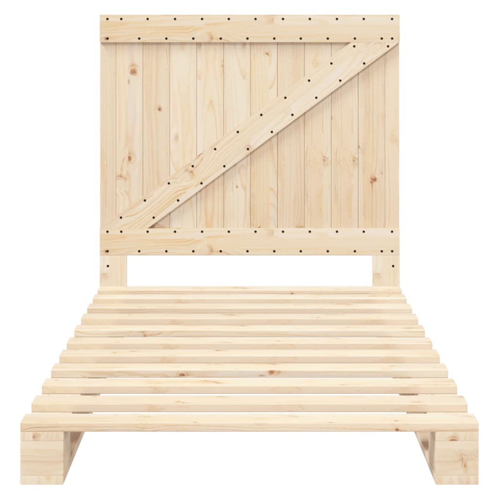 vidaXL Bed Frame | Natural Wood | Solid Pine Wood | Single | Durable | Bed Frame