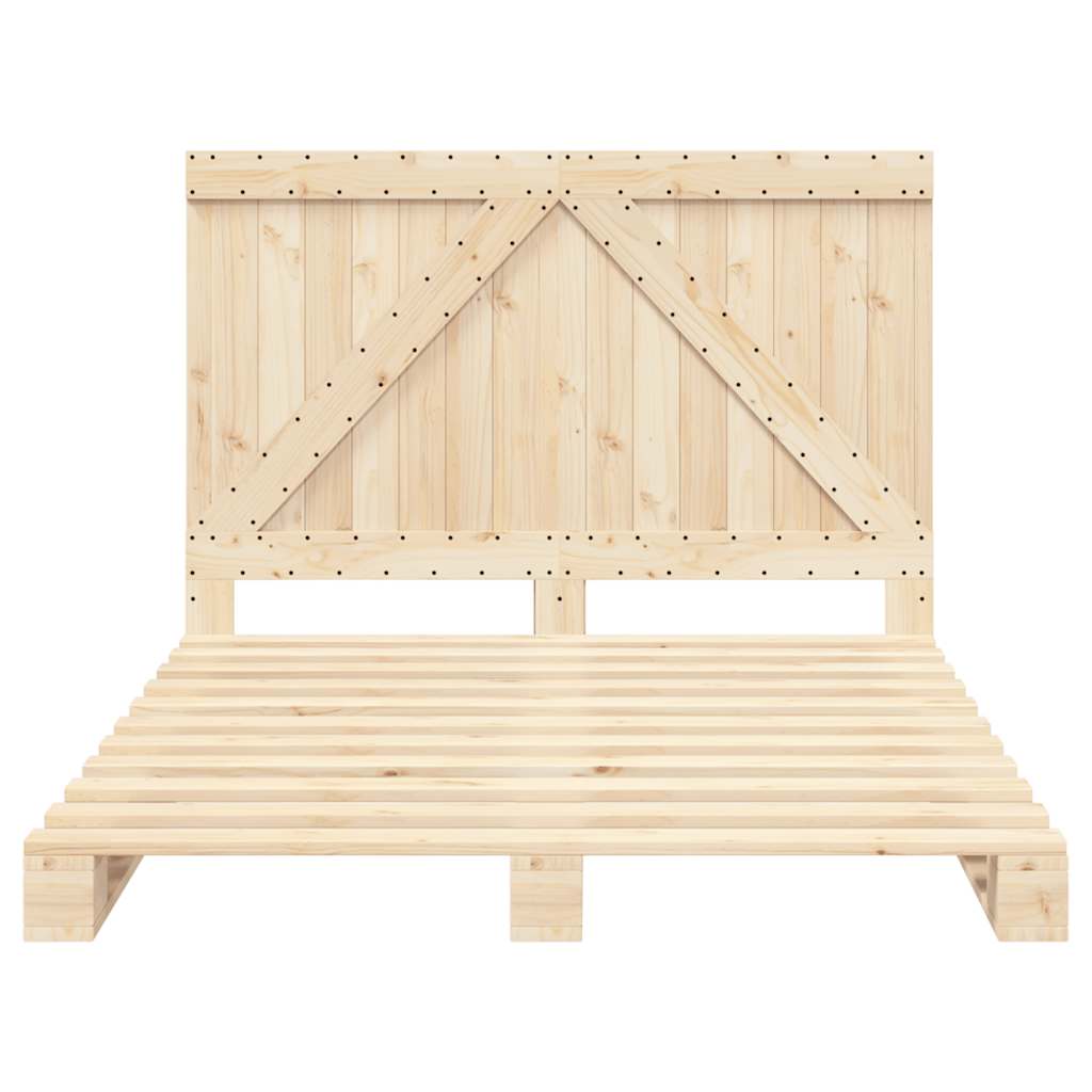 vidaXL Bed Frame without Mattress with Headboard 140x200 cm Solid Wood