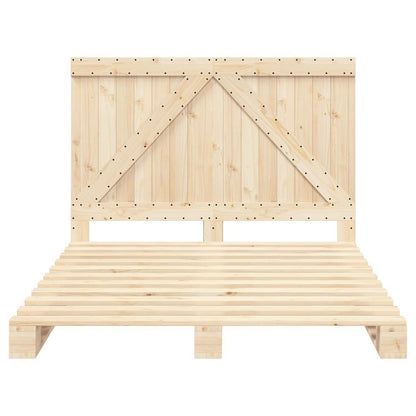 vidaXL Bed Frame without Mattress with Headboard 140x200 cm Solid Wood