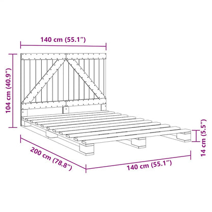 vidaXL Bed Frame without Mattress with Headboard 140x200 cm Solid Wood