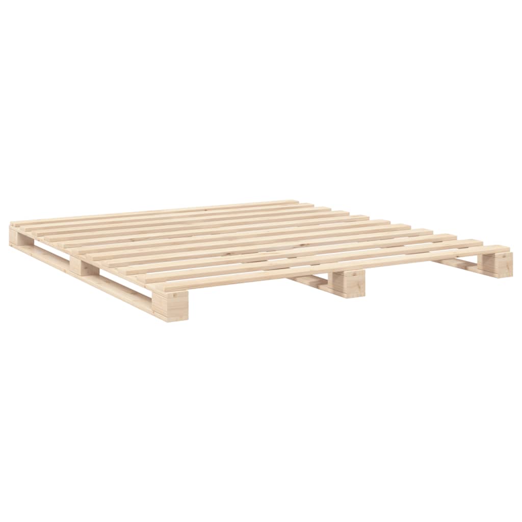 vidaXL Bed Frame | Natural Wood | Solid Pine | Double | Durable | Rectangular