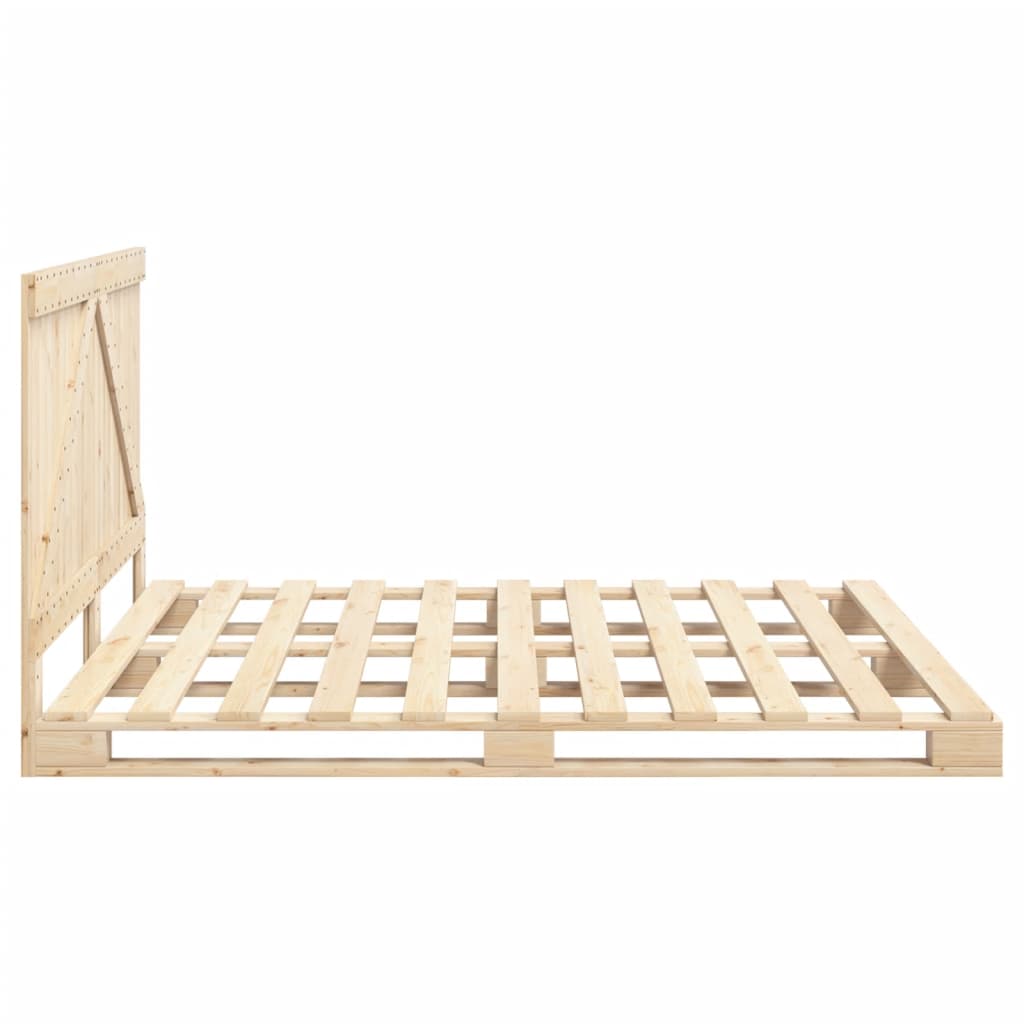 vidaXL Bed Frame | Natural Wood | Solid Pine | Double | Durable | Rectangular