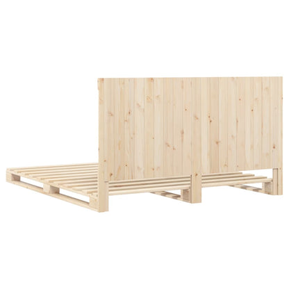 vidaXL Bed Frame | Natural Wood | Solid Pine | Double | Durable | Rectangular