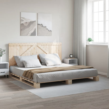 vidaXL Bed Frame | Natural Wood | Solid Pine | Double | Durable | Rectangular