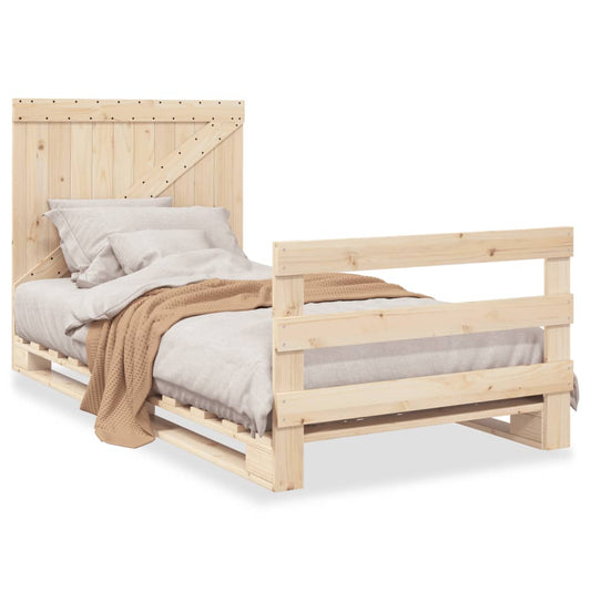 vidaXL Bed Frame | Pine | Solid pine wood | Single |  Durable  | Bed Frame