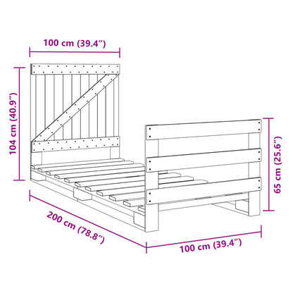vidaXL Bed Frame | Pine | Solid pine wood | Single |  Durable  | Bed Frame