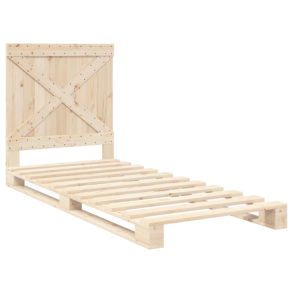 vidaXL Bed Frame | Natural Wood | Solid pine wood | Single | Sturdy | Bed Frame