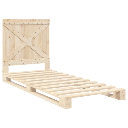 vidaXL Bed Frame | Natural Wood | Solid pine wood | Single | Sturdy | Bed Frame