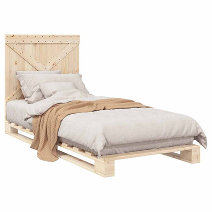 vidaXL Bed Frame | Natural Wood | Solid pine wood | Single | Sturdy | Bed Frame