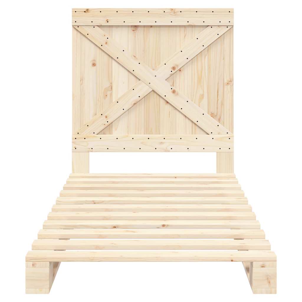 vidaXL Bed Frame | Natural Wood | Solid pine wood | Single | Sturdy | Bed Frame