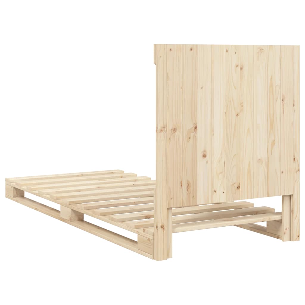 vidaXL Bed Frame | Natural Wood | Solid pine wood | Single | Sturdy | Bed Frame