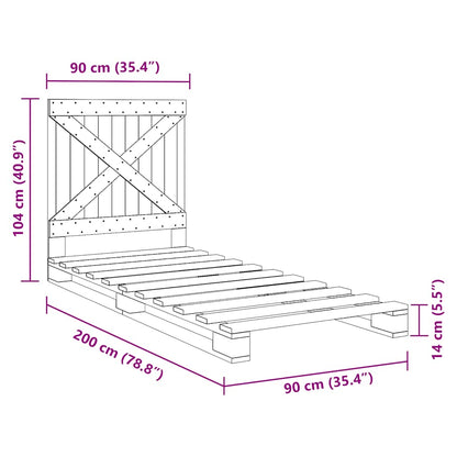 vidaXL Bed Frame | Natural Wood | Solid pine wood | Single | Sturdy | Bed Frame