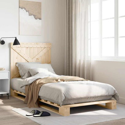 vidaXL Bed Frame | Natural Wood | Solid pine wood | Single | Sturdy | Bed Frame