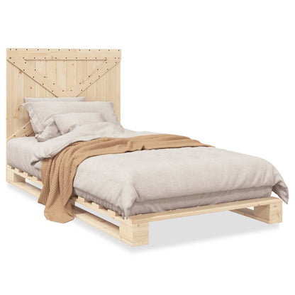 vidaXL Bed Frame | Natural Pine | Solid pine wood | Single | Durable | Bed Frame