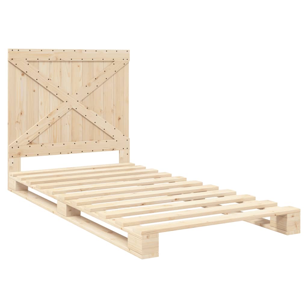 vidaXL Bed Frame | Natural Pine | Solid pine wood | Single | Durable | Bed Frame