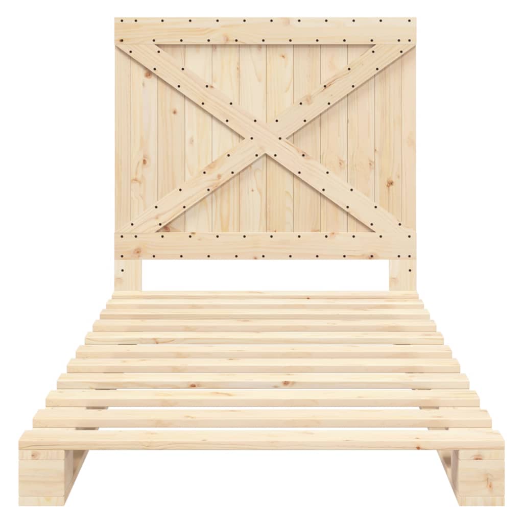 vidaXL Bed Frame | Natural Pine | Solid pine wood | Single | Durable | Bed Frame