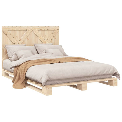 vidaXL Bed Frame | Natural Pine | Solid Pine Wood | Double | Durable | Bed Frame
