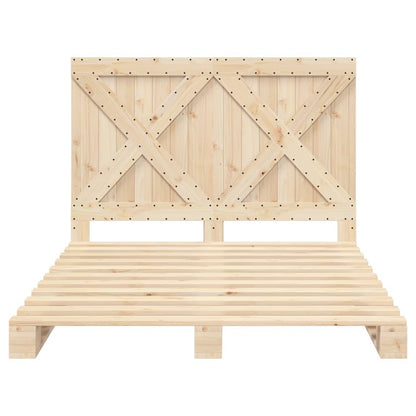 vidaXL Bed Frame | Natural Pine | Solid Pine Wood | Double | Durable | Bed Frame