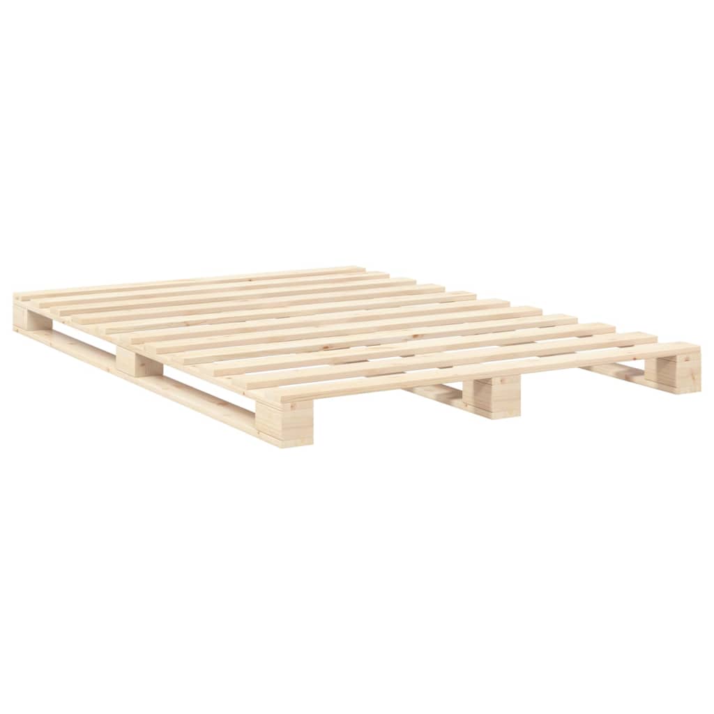 vidaXL Bed Frame | Natural Pine | Solid Pine Wood | Double | Durable | Bed Frame