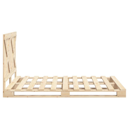 vidaXL Bed Frame | Natural Pine | Solid Pine Wood | Double | Durable | Bed Frame