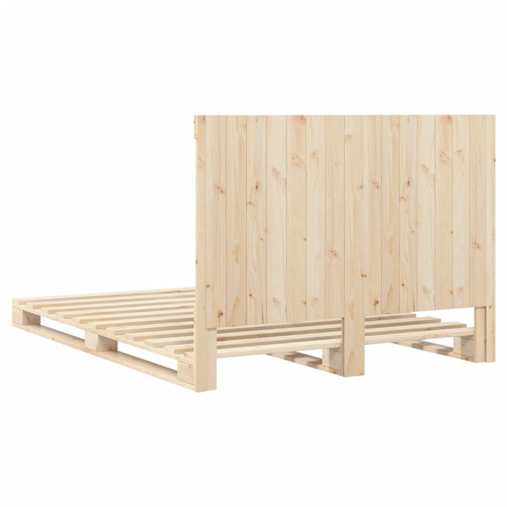 vidaXL Bed Frame | Natural Pine | Solid Pine Wood | Double | Durable | Bed Frame